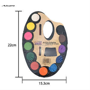 Vente en gros pas cher papeterie d'art scolaire enfants enfants débutants apprentissage de l'art aquarelles solides <span class=keywords><strong>Palette</strong></span> de 12 couleurs avec pinceau - Product Image 3