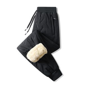 Customized logo Men's 100% Polyester Canvas Straight Trousers Casual <b>Pants</b> Summer Windproof <b>Padded</b> Elastic Waist Drawstring - Product Image 4
