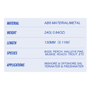เหยื่อปลอม<span class=keywords><strong>น้ำ</strong></span>เค็ม FJORD Wholesale Minnow ขนาด 130 มม. <span class=keywords><strong>น้ำ</strong></span>หนัก 24 กรัม เหยื่อผิวน้ำ เหยื่อลาก - Product Image 5