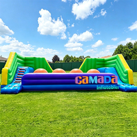 Nouveau design populaire : Jeu sportif gonflable Wipeout, Grand jeu d'obstacles gonflable avec balles de course, Jeux gonflables pour entreprises de location
