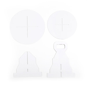 Support à gâteau en carton 2 niveaux papier Dessert blanc rond porte-cupcake tour support de pâtisserie jetable pour fête d'anniversaire de mariage - Product Image 3