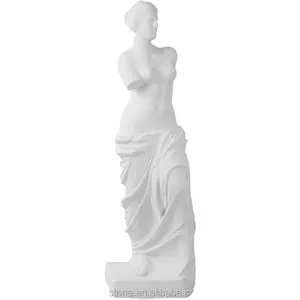 Europeu moderno jardim grande pedra de mármore branco sexy mulher nude estátua venus de milo figura escultura