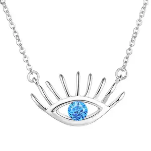 Big New Fashion 925 Sterling Silver Evil Eyes Pendant Necklace Women Fashion Accessories Silver Plated Fine Jewelry