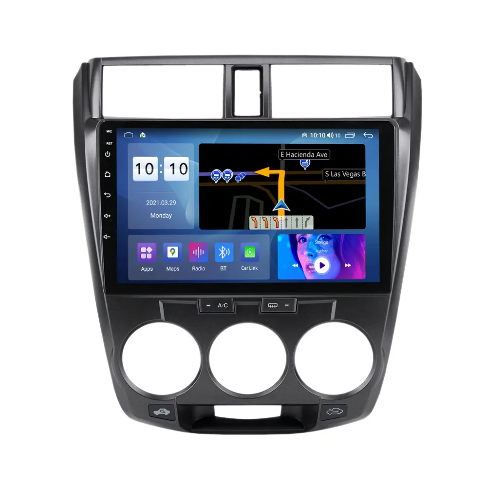 Автомобильный плеер MEKEDE Android для HONDA CITY 2008, 2009, 2010, 2011, 2012, 2013, Автомобильный мультимедийный плеер без DVD-навигатора, GPS, автомобильное радио 4G, Wi-Fi