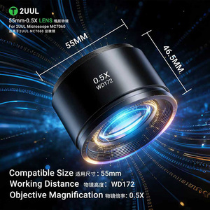 <span class=keywords><strong>Objectif</strong></span> 2UUL MS05 55mm-0.5X pour microscope 2UUL MC7060 – <span class=keywords><strong>Objectif</strong></span> de caméra de microscope à entretien pratique pour outils de réparation de téléphones - Product Image 4
