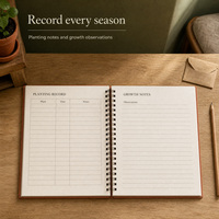 Großhandel Maßgefertigtes Leder/Papier Garten-Tagebuch Spiralgebundener Gartenplaner Notizbuch Pflanzen-Aufzeichnungsbuch mit Bedrucktem Einband als Geschenk