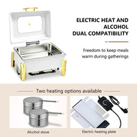 YITIAN Edelstahl Chafing Dish Weiß Buffet-Server mit Alkohol- oder Elektroheizung Speisenwärmer für Catering und Partys