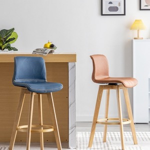 Tabouret <span class=keywords><strong>de</strong></span> <span class=keywords><strong>bar</strong></span> moderne en bois massif scandinave <span class=keywords><strong>de</strong></span> haute qualité pour la cuisine et les cafés, <span class=keywords><strong>chaises</strong></span> <span class=keywords><strong>de</strong></span> salle à manger rondes, MOQ <span class=keywords><strong>6</strong></span> - Product Image 2