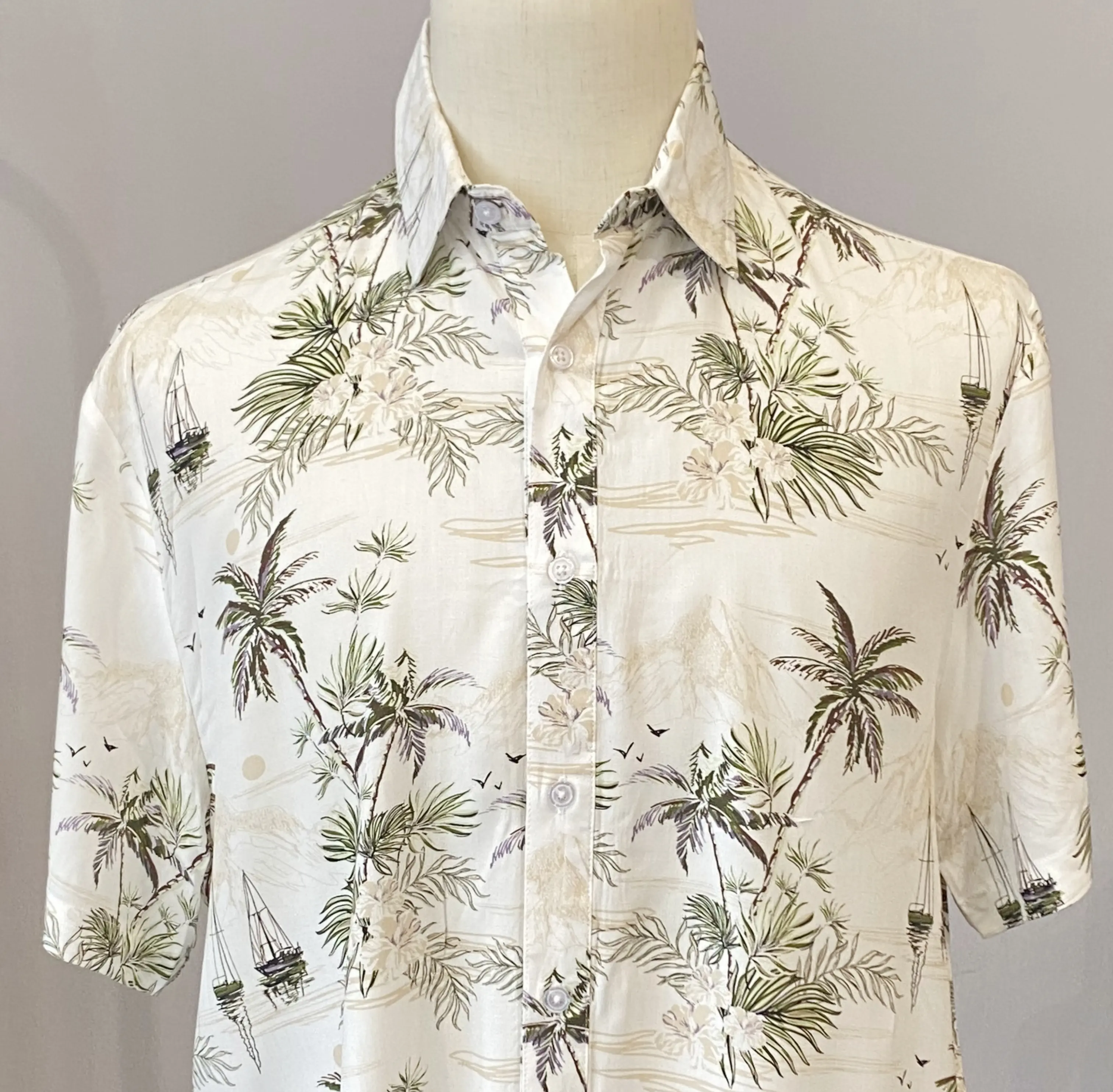 2024 estate vendita calda all'ingrosso camicia di alta qualità per gli uomini OEM rapida asciutta stampata hawaiana da uomo manica corta camicia da uomo