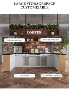 คาเฟ่ร้านชานมโต๊ะรับน้ำเคาน์เตอร์รับร้านอาหารมุมโค้ง - Product Image 6