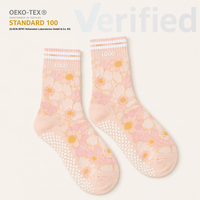 Chaussettes de yoga et de pilates en tricot avec logo personnalisé, antidérapantes avec grip en silicone, respirantes, fabrication OEM ODM directe d'usine, coton et bambou pour le printemps