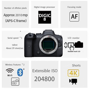Appareil photo numérique R5 R6 + RF24-105mm F4 L IS USM Plein format Professionnel Appareil photo numérique unique Vidéo en direct HD Appareil photo numérique P - Product Image 6