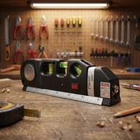 Niveau laser 2 en 1 avec lumière LED, un niveleur magnétique (ligne de 10 m et point de 30 m)