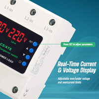 Interrupteur de transfert automatique double alimentation Soltree ATS, trois voies, 4 affichages, protection contre les surtensions/sous-tensions, courant triphasé 63A80A100A