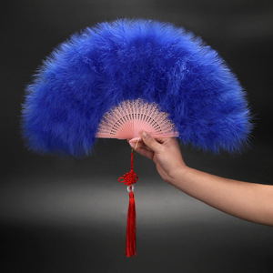 Ventaglio in Piume di Marabù - Ventaglio Rinascimentale, Ventaglio per Rave, Ventaglio Pieghevole, Ventaglio in Piume di Marabù per Accessori da Festa - Product Image 4