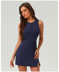 Crew rok Golf wanita tanpa lengan, rok tenis, Rok Golf setengah ritsleting, Rok olahraga sisi terpisah - Product Image 6