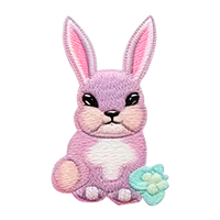 Patch Lapin de Pâques Broderie 3D Badge Animal Mignon Appliqué en Feutre Thermocollant pour Vêtements d'Enfants Chapeaux Sacs Bricolage Cadeau Artisanat