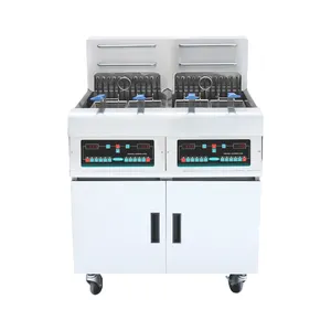 Top Selling Heavy Duty Double Tank Electric Fryer Deep Fryer Commercial Machine With Oil Filter