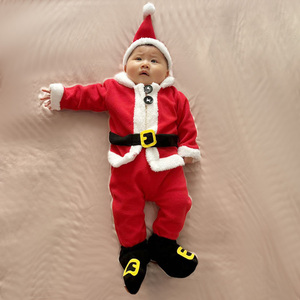 <span class=keywords><strong>Disfraces</strong></span> de Papá Noel para Niños al por Mayor, Trajes Navideños de Felpa Polar Roja Personalizados, Trajes de Santa Claus para Bebés - Product Image 2