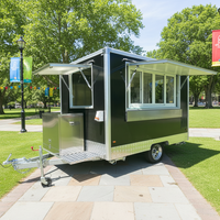 Food Truck à hamburgers à deux niveaux, remorque alimentaire extérieure, food truck avec cuisine complète et toilettes
