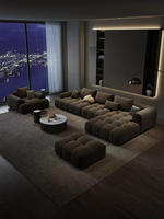 Canapé modulaire rectangulaire minimaliste italien avec housse amovible en tissu, extensible et gonflable, pour salon, salle à manger, hôtel