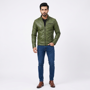 Veste en cuir de vachette de haute qualité pour homme, à capuche, respirante, résistante aux flammes, coupe-vent, doublure en lin, automne, vintage - Product Image 1