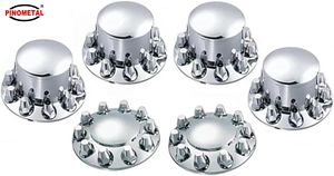 Kit complet de caches d'essieu en ABS chromé avec 60 pièces de caches d'écrous de roue à filetage de 33 mm pour semi-remorques. - Product Image 2