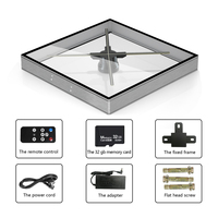 Ventilador con Pantalla Holográfica Inteligente SANNAN de 65 cm - Control Remoto/WiFi/Aplicación, Resolución 2000x768, Memoria de 32 GB para Publicidad Dinámica en 3D