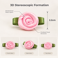 Petite Rosette en Tissu Faite Main pour Ornement de Robe, Décoration de Chaussettes, Pince à Cheveux, Décoration de Chaussures, Emballage Cadeau, Couleur Personnalisée