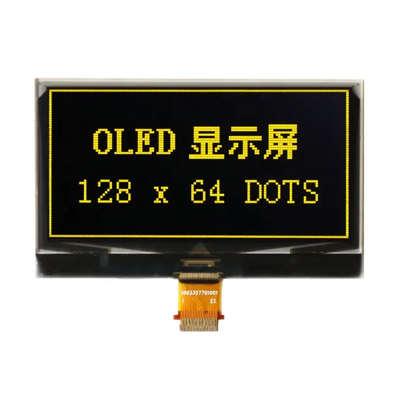 Layar OLED SPD0301 2.4X64, Layar OLED 128 Inci Roda Putih Kuning