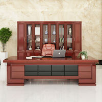 XTLBZ-087 Bureau de direction de luxe moderne en panneau mélaminé Xitian - Bureau de patron, de directeur général, de PDG avec processus de scellement des bords complet et personnalisable