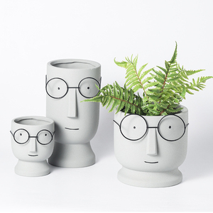 <span class=keywords><strong>Macetas</strong></span> <span class=keywords><strong>de</strong></span> Cerámica Decorativas para Jardín y Hogar, Coloridas, Estilo Nórdico, con <span class=keywords><strong>Forma</strong></span> <span class=keywords><strong>de</strong></span> <span class=keywords><strong>Cabeza</strong></span>, Venta al por Mayor - Product Image 3