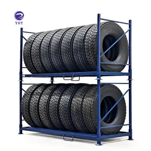 Customized Powder Coated Collapsible Metal Welded Folding Stackable Car SUV Tyre Pallet