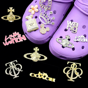 Designer Luxury Bling Metal <strong>Charms</strong> Accessory Low Moq Products Rhinestones Metal Luxury Designer Clog <strong>Shoe</strong> <strong>Charms</strong> Bulk - Product Image 1