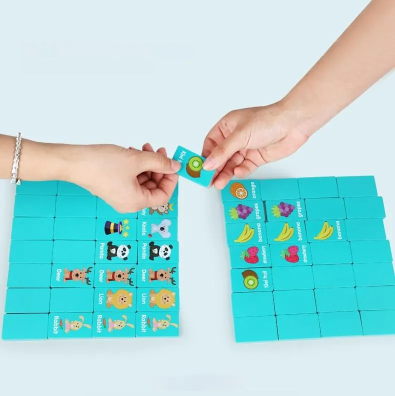 2024 منتج جديد 4 في 1 لعبة الفاكهة والحيوانات ليانليانكان نماذج كرتونية ألعاب تعليمية للطفل في وقت مبكر ألعاب سوليتير للأطفال