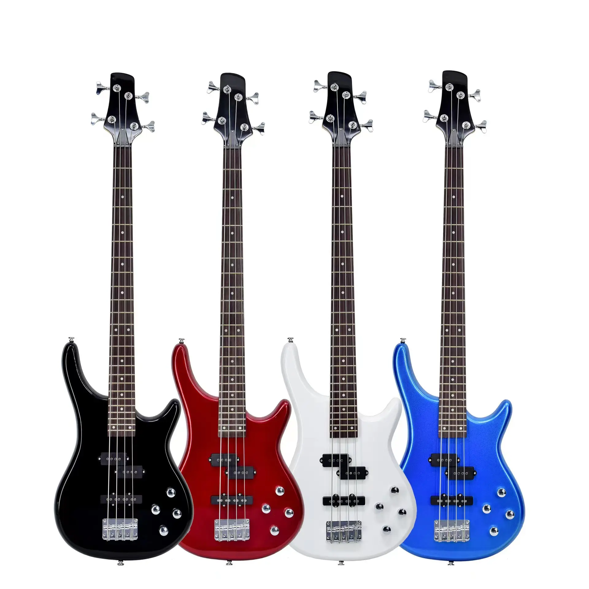 hot selling electric bass 4 string poplar rosewood material guitar bass instrument for beginners