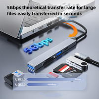 Adaptateur Type-C 3.0 Hub USB C Lecteur de Carte SDTF Convertisseur de Téléphone Portable Ordinateur Portable Station d'Accueil Multifonctionnelle