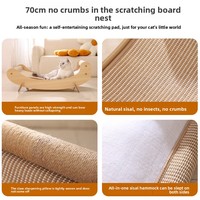 Fauteuil inclinable en bois pour chat avec griffoir intégré, lit pour chat, canapé durable, ne perd pas ses fibres, adapté à toutes les saisons, jouet pour chat, coussin aiguisant pour griffes