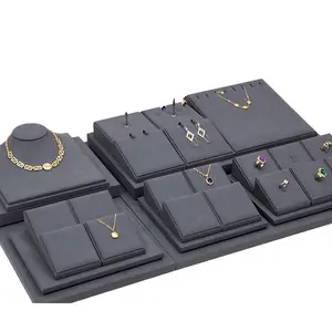 Advanced Microfiber Jewelry Display Props Necklaces Rings Earrings Counter Display Rack Set