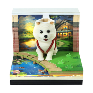 Bloc-notes 3D Aventure Chiot, Calendrier 2027, Sculpture <span class=keywords><strong>de</strong></span> Chien Voyageur avec Lumière LED, Décoration <span class=keywords><strong>de</strong></span> Bureau Esthétique, Cadeau pour Amateurs d'Animaux - Product Image 2