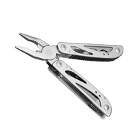 Multiherramienta para exteriores con diseño de mango hueco 13 en 1 con alicates, destornilladores de hoja