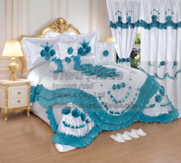Ensemble de literie de luxe 10 pièces pour mariage, couette avec rideaux, couette chaude en coton pour l'hiver