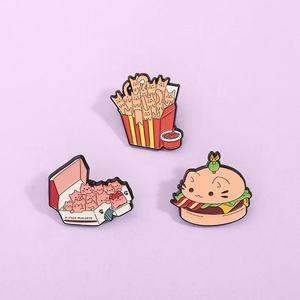 Thực Phẩm Hàng Ngày Tùy Chỉnh Men Pins Phim Hoạt Hình Huy Hiệu Cho Ve Áo Pin Túi Trẻ Em Trâm Lưu Niệm Cổ Tích Bánh Pizza Sữ<span class=keywords><strong>a</strong></span> Bia Cà Phê Bò Đúc - Product Image 2