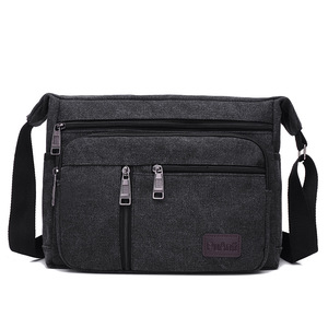 Unisex <b>Large</b> Capacity Classic <b>Canvas</b> Cross Body Shoulder <b>Bags</b> Vintage Zipper Fashionable Business Travel Messenger <b>Bags</b> - Product Image 1