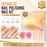 Kit professionnel de cire à ongles japonaise OEM sous marque privée, crème de polissage naturelle pour un brillant éclat, ensemble de soins des ongles en gros