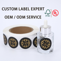 Étiquettes autocollantes personnalisées en vinyle imperméable avec logo doré pour bouteilles de cosmétiques, shampoings et soins de la peau, impression en rouleau pour emballages de contenants