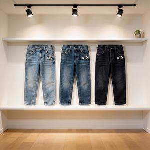 جينز للأولاد بتصميم مخصص وشعار خاص، ملابس أطفال صيفية وخريفية، أنماط فضفاضة ومتعددة الاستخدامات، بناطيل جينز للأطفال - Product Image 3