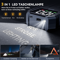 Démarreur de Voiture Portable avec Batterie Externe, Courant de Démarrage Élevé, Anti-Étincelles, Éclairage LED, USB-C/USB-A – Kit d'Urgence
