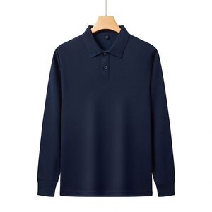 Camiseta Polo de Manga Larga Gruesa para Hombre, Tejido Elástico Resistente al Desgaste para Deportes y Uso Casual, Logotipo Personalizado - Product Image 4