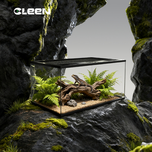 Cleen Factory Groothandel Glazen Reptielen Terrariums Reptielenbak Kooi voor Heremietkreeft Gekko Hagedis Slang Schildpad - Product Image 1